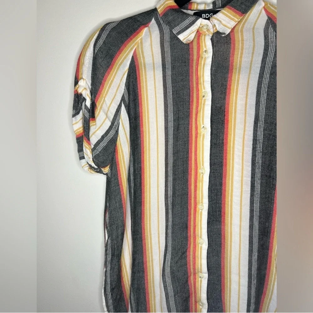 BDG - Multicolored Striped Button Down Shirt - Size XS - Picture 5 of 8